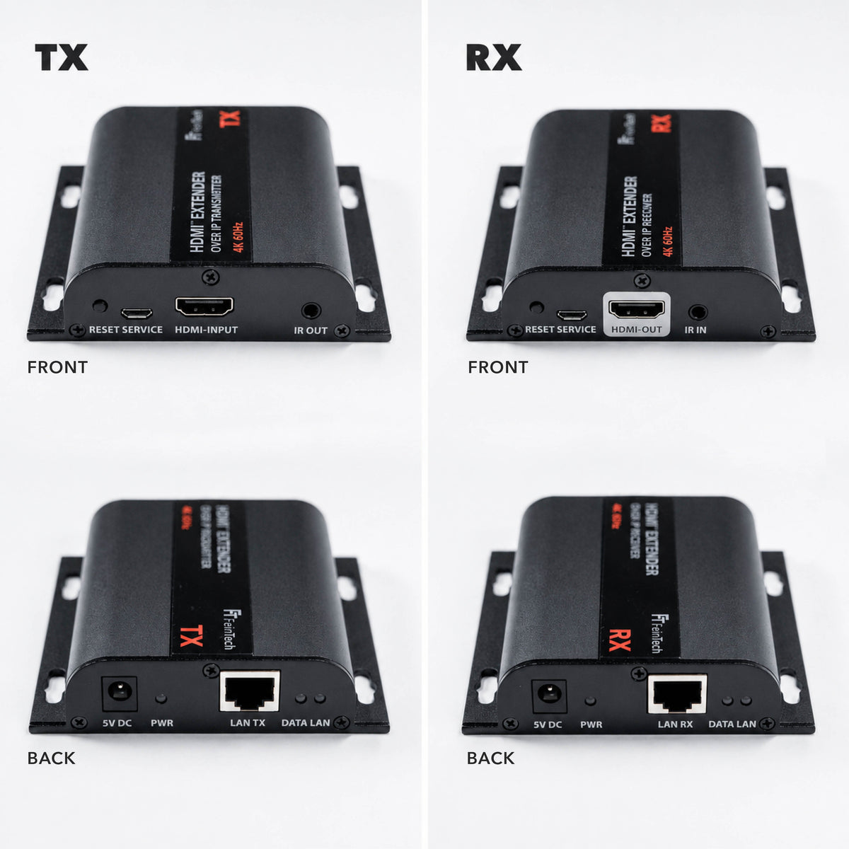 HX530 HDMI over IP Extender Set für 4K 60Hz mit AV-over-IP und bis zu 253 Geräten - FeinTech