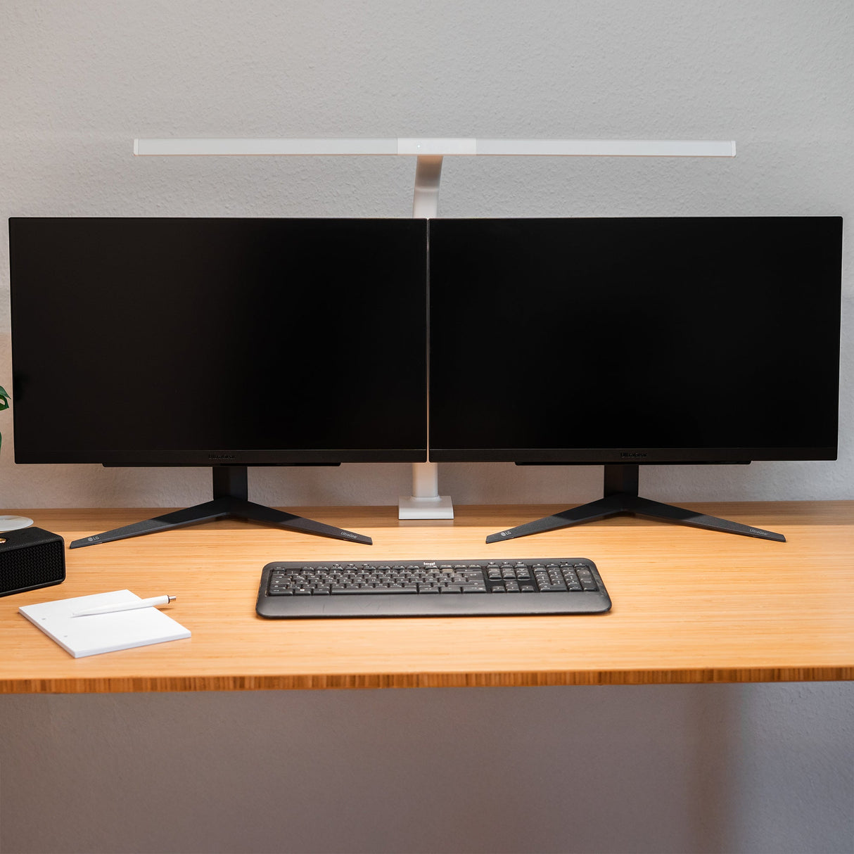 LTL00320E Große LED Schreibtischlampe mit Klemmfuß 80 cm weiß - FeinTech