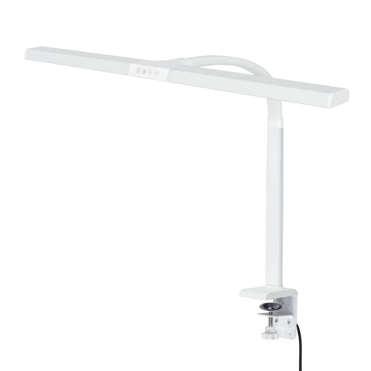 LTL00320E Große LED Schreibtischlampe mit Klemmfuß 80 cm weiß - FeinTech