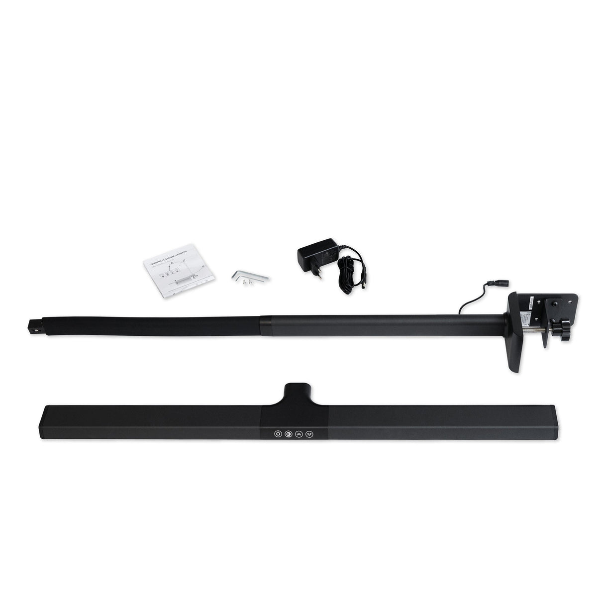 LTL00321E Große LED Schreibtischlampe mit Klemmfuß 80 cm schwarz - FeinTech