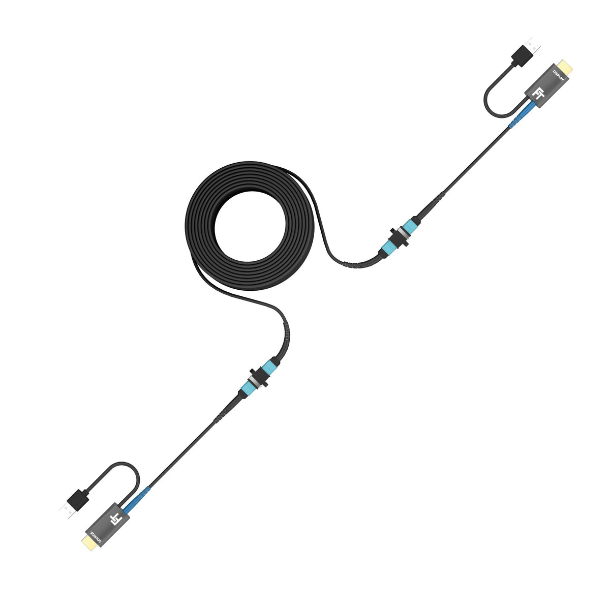 ProFibre HDMI Glasfaserkabel 8K 60Hz / 4K 120Hz | Armored MPO Pure Fibre Kabel | Abnehmbare Stecker | 48 Gbps | eARC | CEC - FeinTech