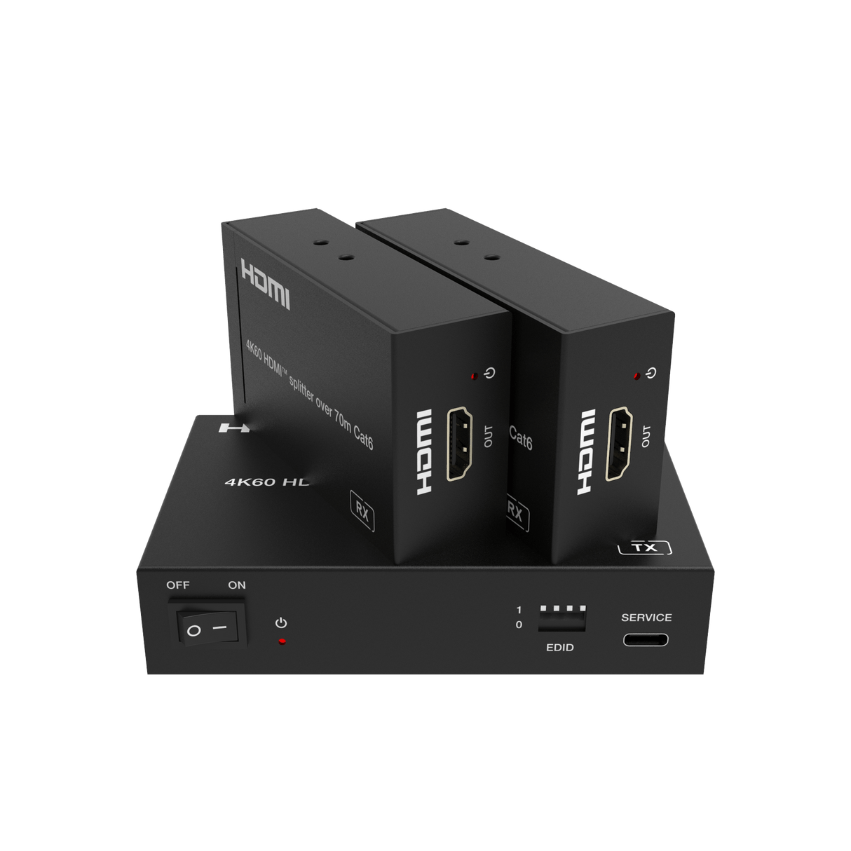 SX230 HDMI 2.0 Splitter 1 In 2 Out over Lan Extender 60m | Loop Out | 4K 6Hz | POC - FeinTech