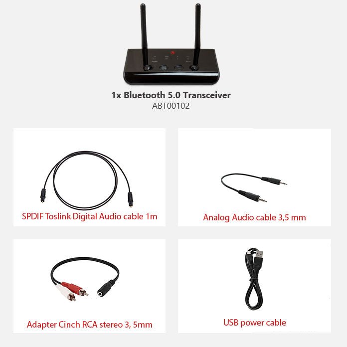 ABT00102 Bluetooth Transmitter & Receiver mit aptX - FeinTech