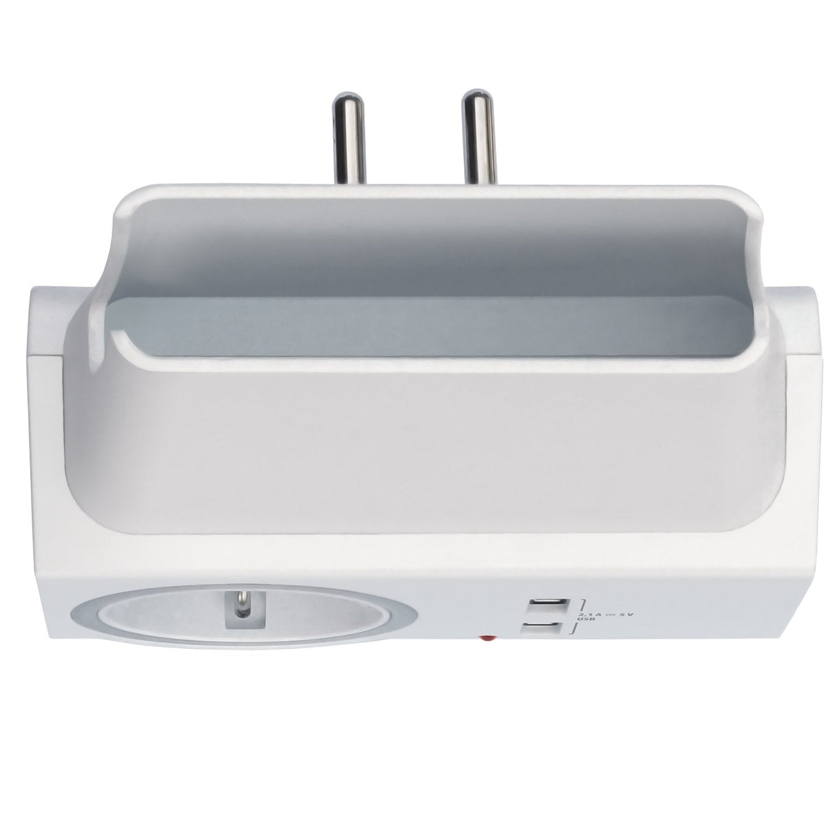 NLG00300 USB-Ladegerät mit Steckdose, LED-Nachtlicht und Halteschale - FeinTech