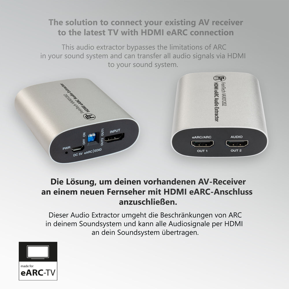 VAX01202 HDMI eARC Audio Extractor & Splitter - FeinTech