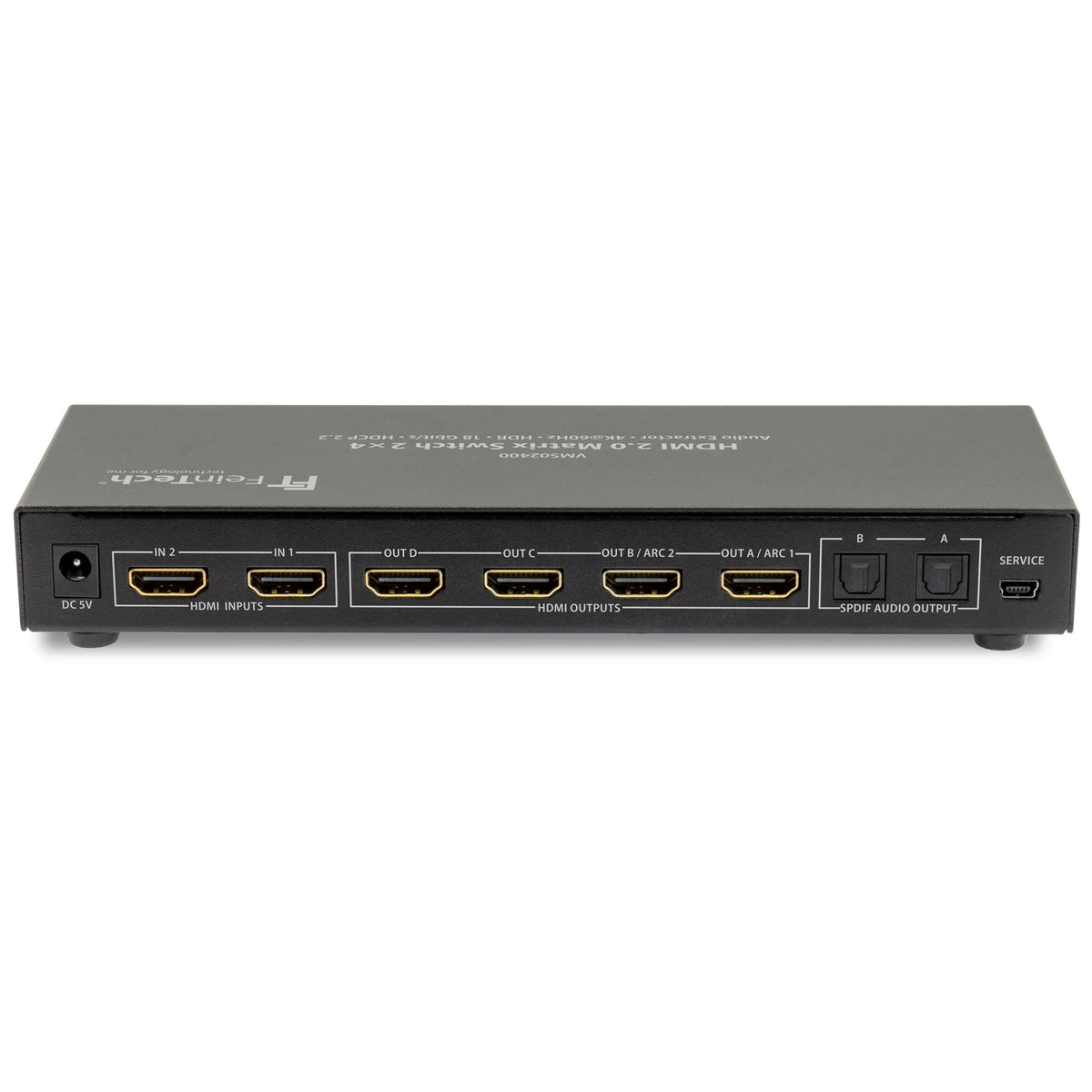 VMS02400 HDMI 2.0 Matrix Switch 2 In 4 Out mit Audio Extractor - FeinTech