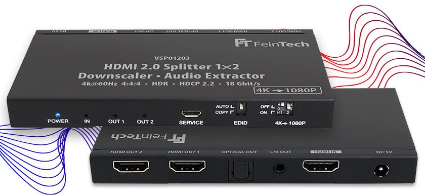 HDMI-Splitter mit Scaler & Audio Extractor - FeinTech