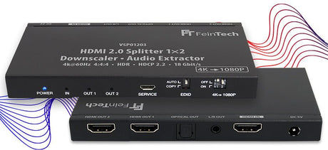 HDMI-Splitter mit Scaler & Audio Extractor - FeinTech