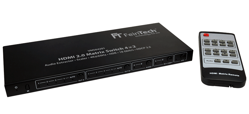 【日本未発売】FeinTech VMS04201 HDMI Matrix Ultra HD HDMI Matrix Switch 4×2