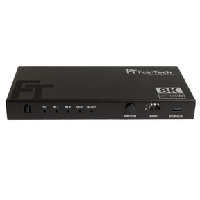 SW212 HDMI 2.1 Switch 2 In 1 Out mit Audio Extractor (Toslink & AUX) - FeinTech