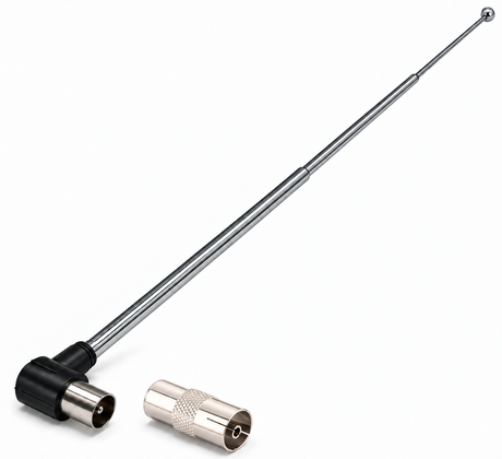 FeinTech TZA00800 UKW- und DAB-Teleskopantenne mit IEC-Adapter