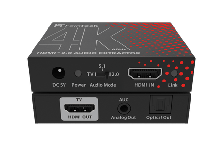 AX200 HDMI 2.0 Audio Extractor (Toslink & Aux) | 4K 60Hz - FeinTech