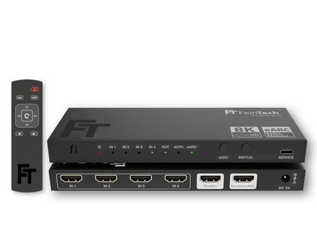 AX340 HDMI 2.1 eARC Pass Switch 4 In 1 Out für eARC - Soundbar | 4K 120Hz | eARC - FeinTech