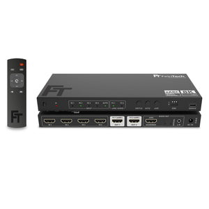 AX341 HDMI 2.1 eARC Splitter Switch 4 In 2 Out mit Audio Extractor (eARC-Soundbar, Optical & AUX)