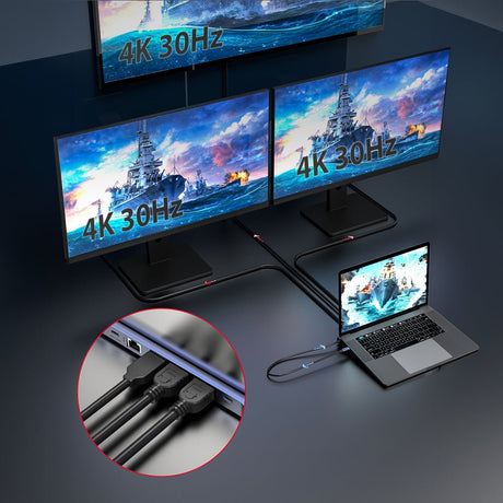 CX301 USB-C Docking Station | 12 in 1 | Triple Display - FeinTech