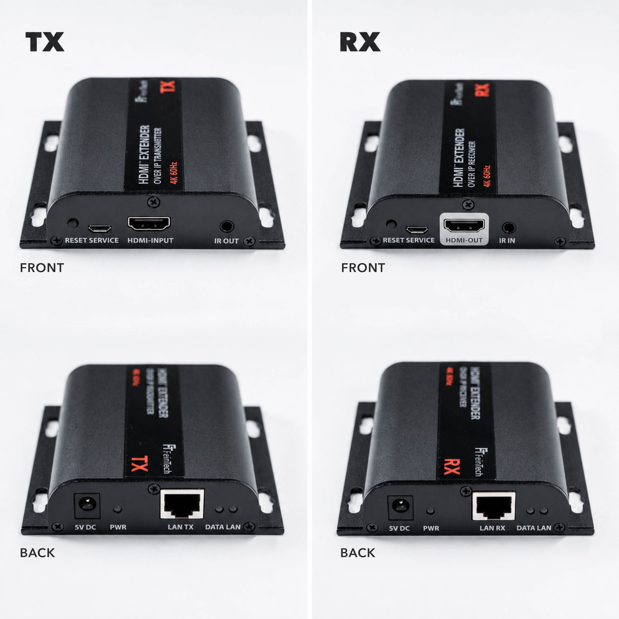HX530 HDMI over IP Extender Set für 4K 60Hz mit AV-over-IP und bis zu 253 Geräten - FeinTech