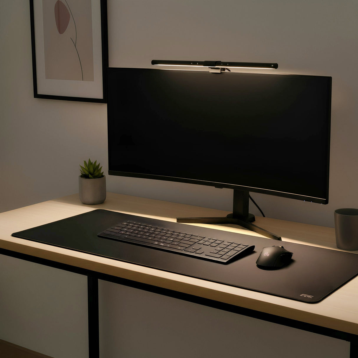 LT750 LED Monitor Lampe mit Lichtsensor | kompatibel mit Curved Monitoren - FeinTech