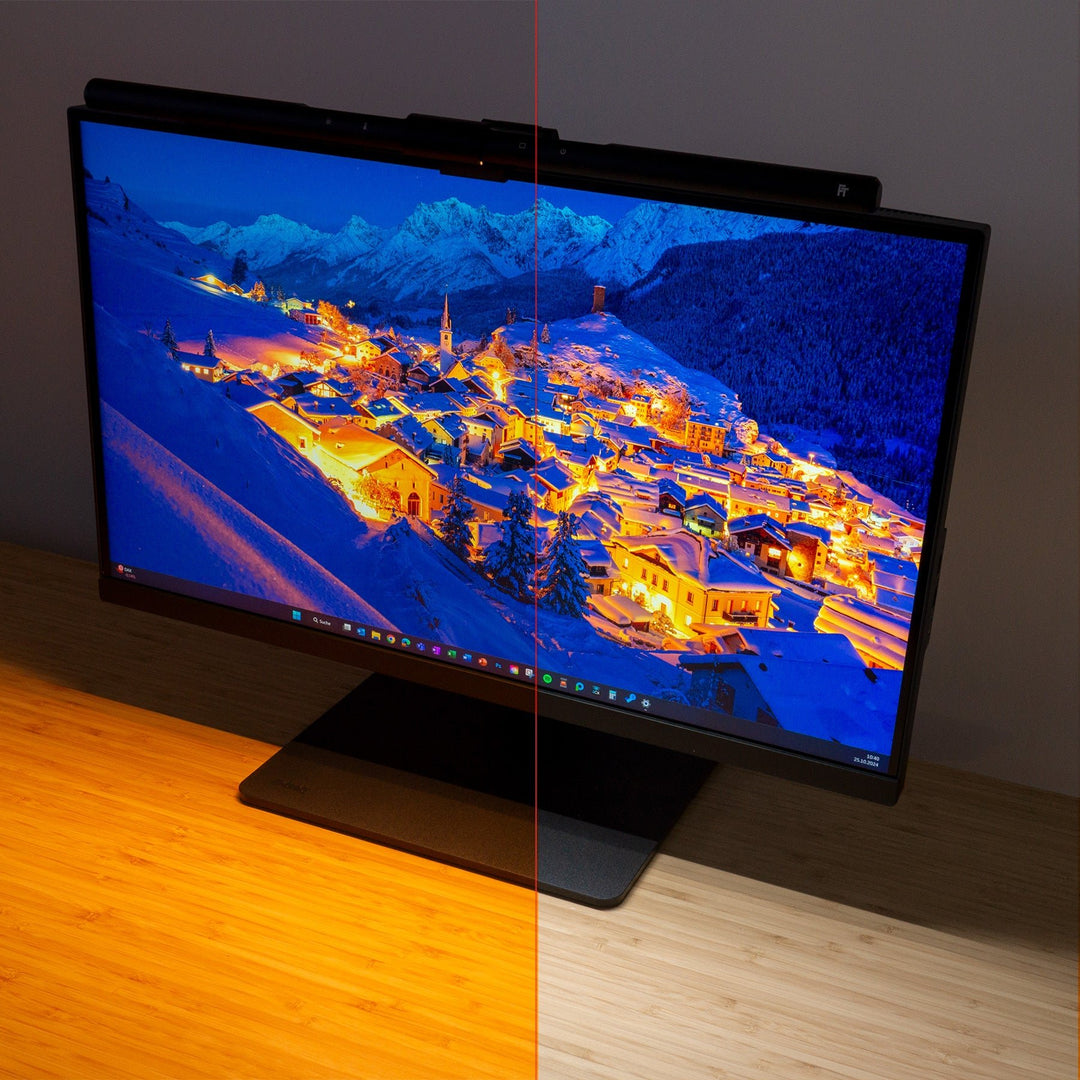 LT750 LED Monitor Lampe mit Lichtsensor | kompatibel mit Curved Monitoren - FeinTech