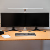 LTL00320E Große LED Schreibtischlampe mit Klemmfuß 80 cm weiß - FeinTech