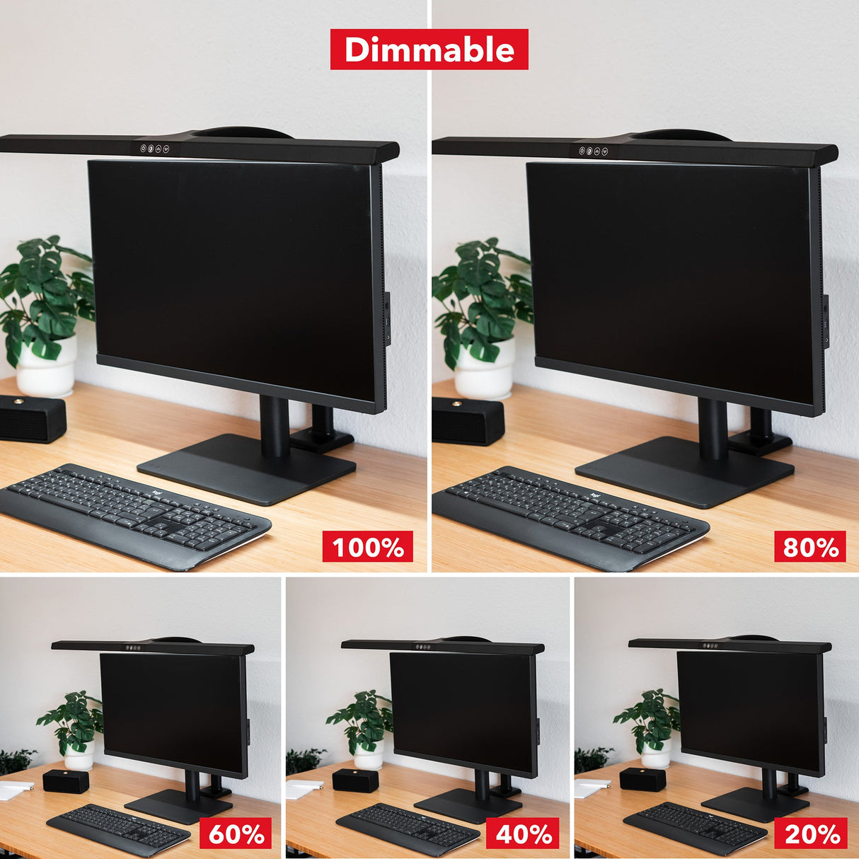 LTL00321E Große LED Schreibtischlampe mit Klemmfuß 80 cm schwarz - FeinTech