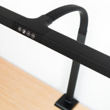 LTL00321E Große LED Schreibtischlampe mit Klemmfuß 80 cm schwarz - FeinTech