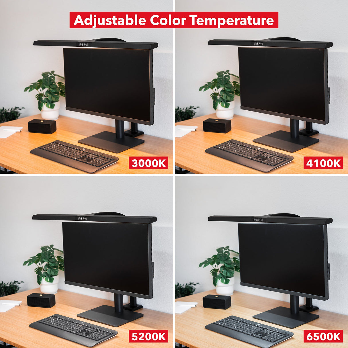 LTL00321E Große LED Schreibtischlampe mit Klemmfuß 80 cm schwarz - FeinTech