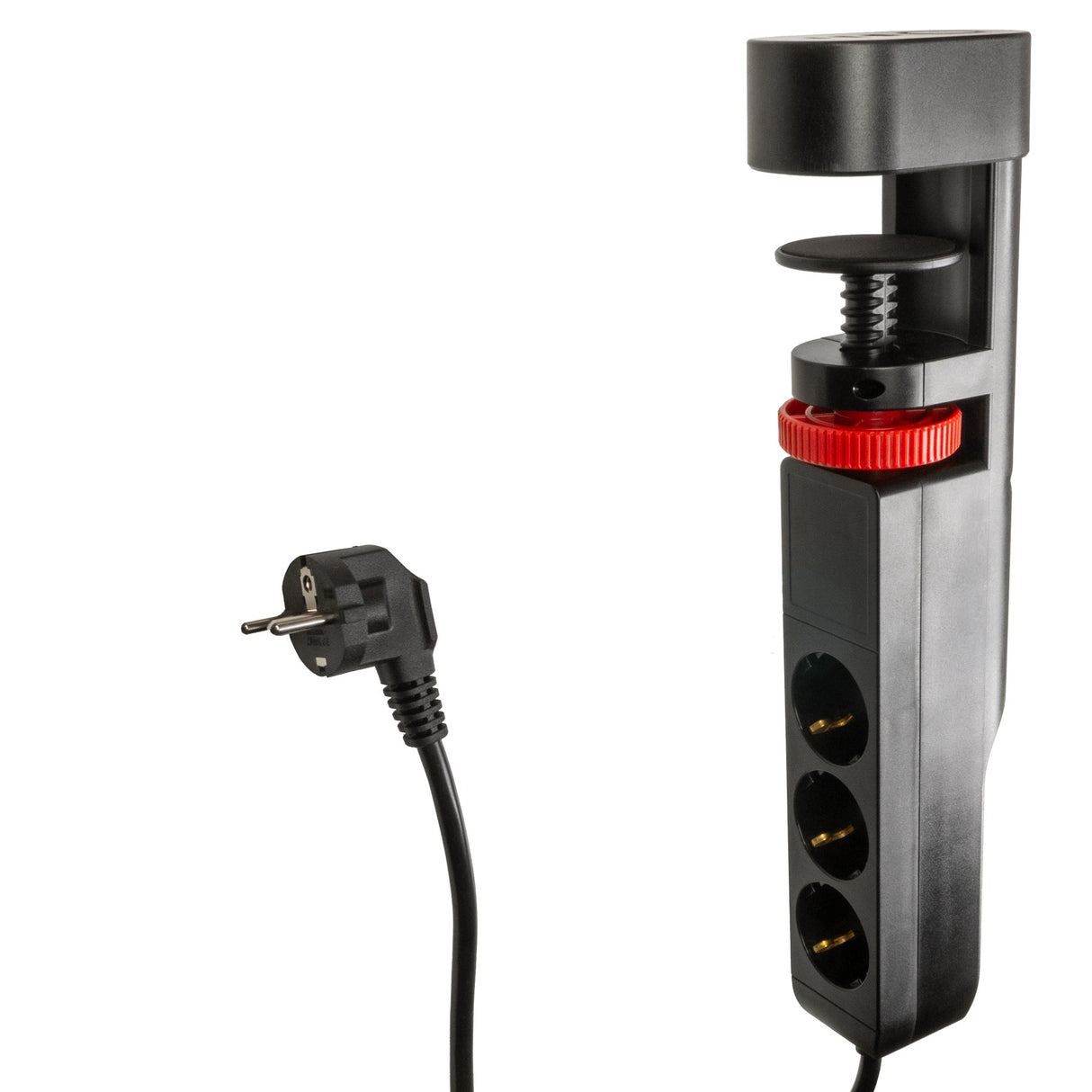 MD833 Steckdosenleiste klemmbar | 3x Steckdosen | 2x USB - A QC 18W | 1x USB - C PD 20W | 3m | Schwarz - FeinTech