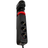 MD833 Steckdosenleiste klemmbar | 3x Steckdosen | 2x USB - A QC 18W | 1x USB - C PD 20W | 3m | Schwarz - FeinTech