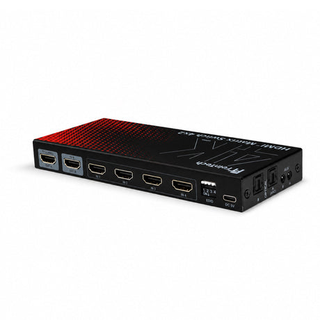 MS420 HDMI 2.0 Matrix Switch 4 In 2 Out für 4K 60Hz mit Audio Extractor (Optical & AUX), ARC und Downscaler - FeinTech