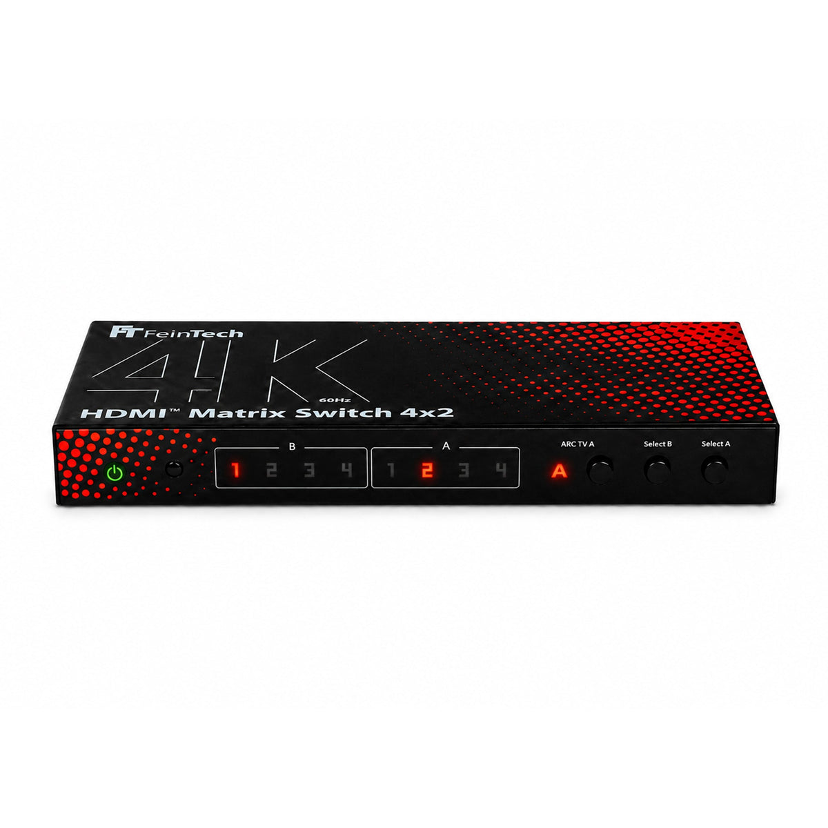 MS420 HDMI 2.0 Matrix Switch 4 In 2 Out für 4K 60Hz mit Audio Extractor (Optical & AUX), ARC und Downscaler - FeinTech