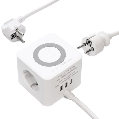 NLG00900 Steckdosenwürfel mit USB und induktiver Ladefunktion - FeinTech
