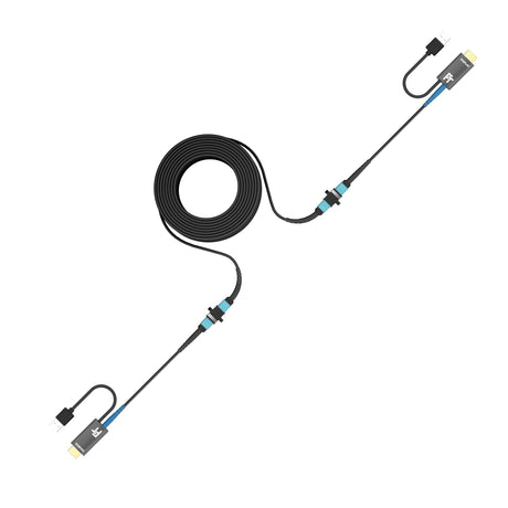 ProFibre HDMI Glasfaserkabel 8K 60Hz / 4K 120Hz | Armored MPO Pure Fibre Kabel | Abnehmbare Stecker | 48 Gbps | eARC | CEC - FeinTech