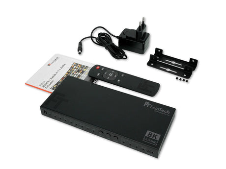 SW411 HDMI 2.1 Switch 4 In 1 Out mit HDMI Audio Extractor (HDMI - Audio, Toslink, AUX) | 4K 120Hz | eARC - FeinTech