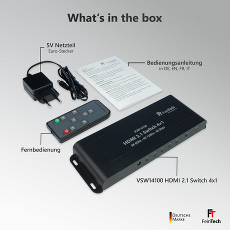 VSW14100 HDMI 2.1 Switch 4 In 1 Out | 4K 120Hz | Auto-Switching - FeinTech