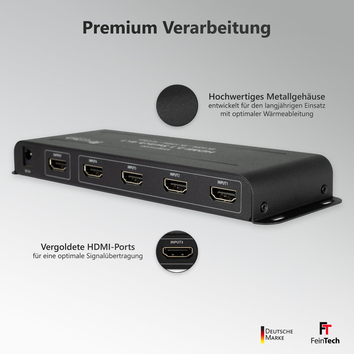 VSW14100 HDMI 2.1 Switch 4 In 1 Out | 4K 120Hz | Auto - Switching - FeinTech