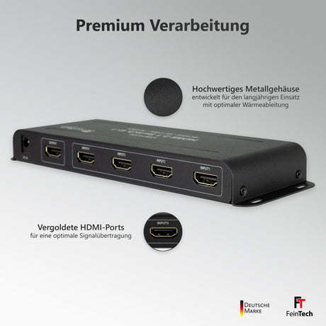 VSW14100 HDMI 2.1 Switch 4 In 1 Out | 4K 120Hz | Auto-Switching - FeinTech