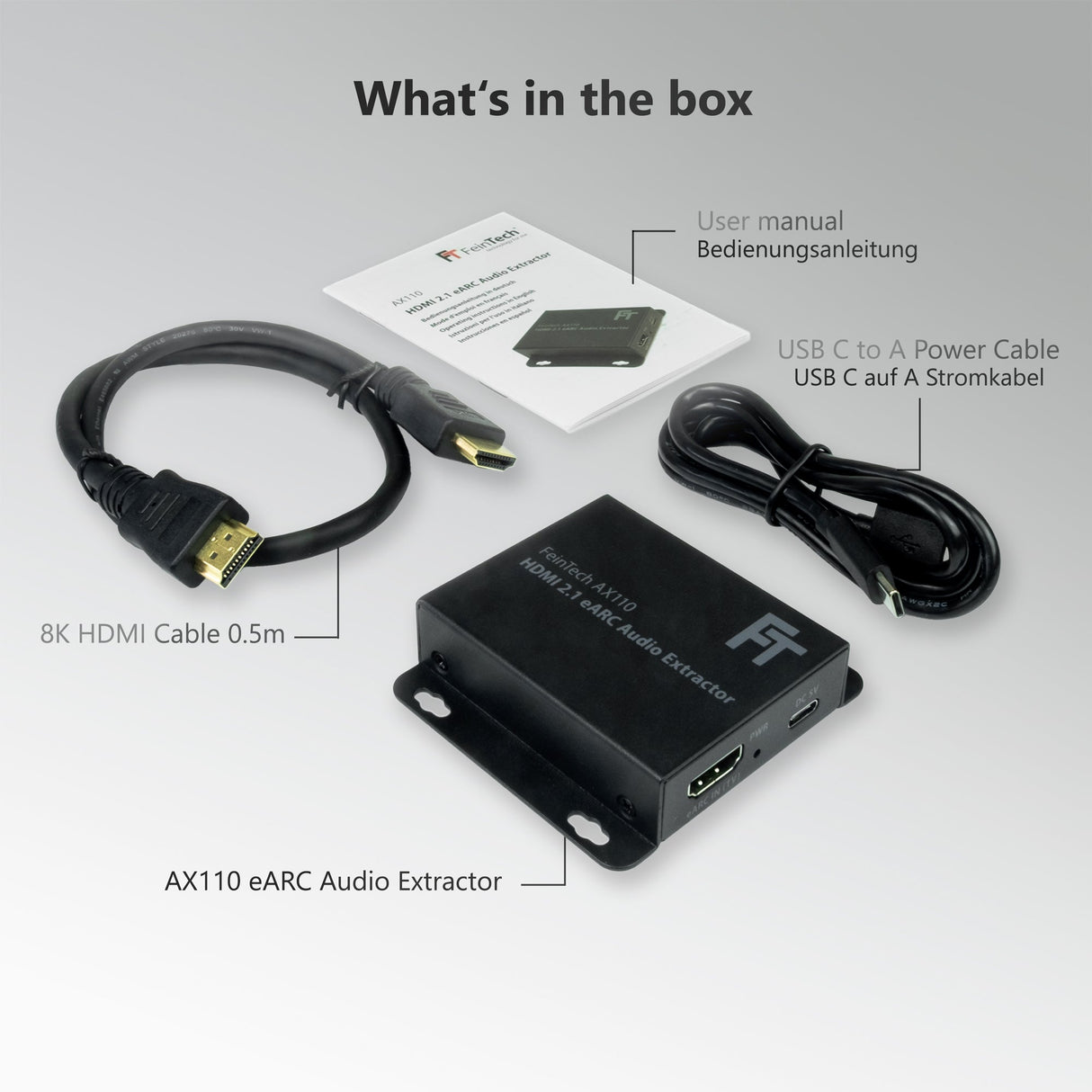 AX110 HDMI 2.1 eARC Audio Extractor - FeinTech