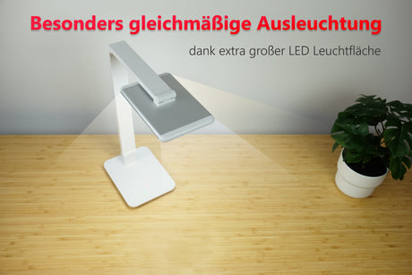 LTL00100 LED Schreibtischlampe mit USB und großer Leuchtfläche - FeinTech