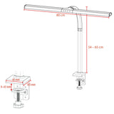 LTL00320 Große LED Schreibtischlampe mit Klemmfuß 80 cm weiß/silber - FeinTech