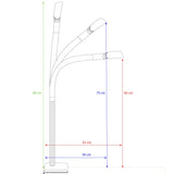 LTL00321E Große LED Schreibtischlampe mit Klemmfuß 80 cm schwarz - FeinTech