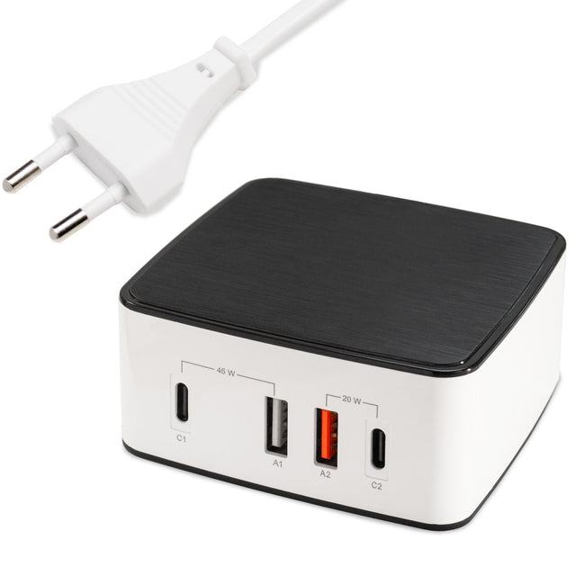 NLG00165 Mehrfach USB-Ladegerät 4 Port Ladestation 65W USB-C + USB-A - FeinTech