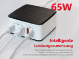 NLG00165 Mehrfach USB-Ladegerät 4 Port Ladestation 65W USB-C + USB-A - FeinTech