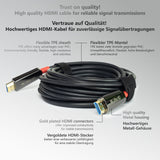 Optisches HDMI Glasfaser-Hybrid Kabel 8K 60Hz / 4K 120Hz 48 Gbps - FeinTech