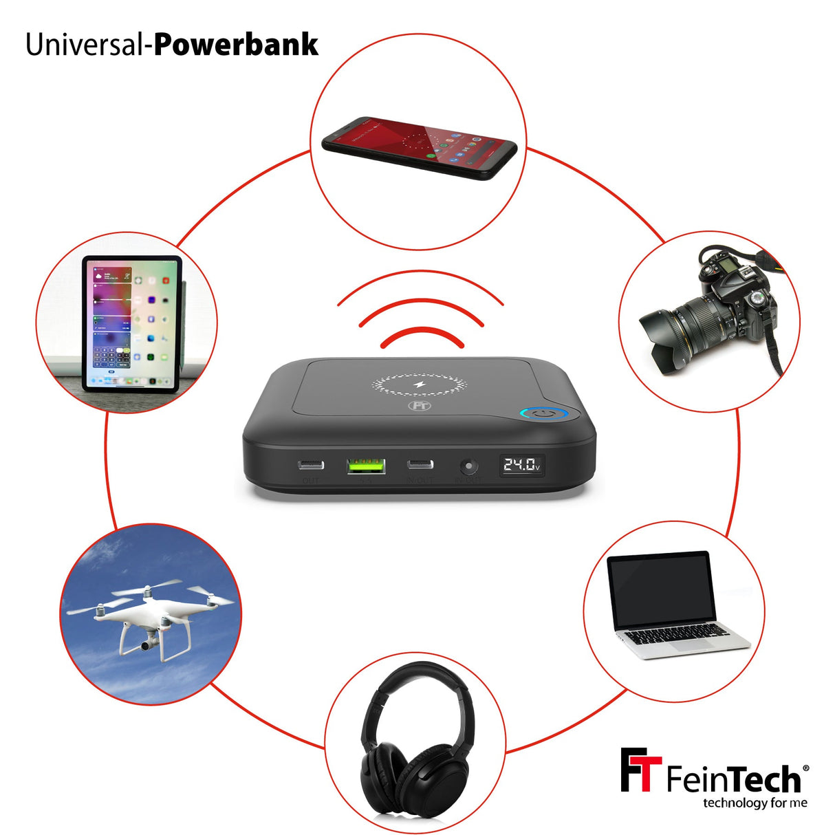 PLG02400 Universal Powerbank 88,8 Wh - FeinTech