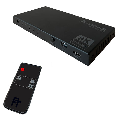 SW212 HDMI 2.1 Switch 2 In 1 Out mit Audio Extractor (Toslink & AUX) - FeinTech