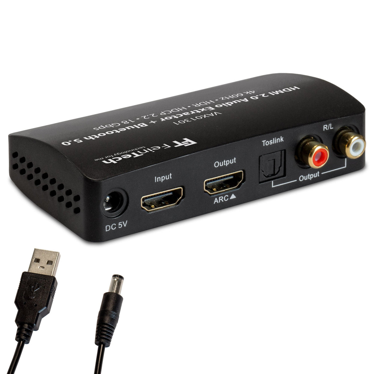 VAX01301 HDMI Audio Extractor mit Bluetooth Sender und ARC - FeinTech