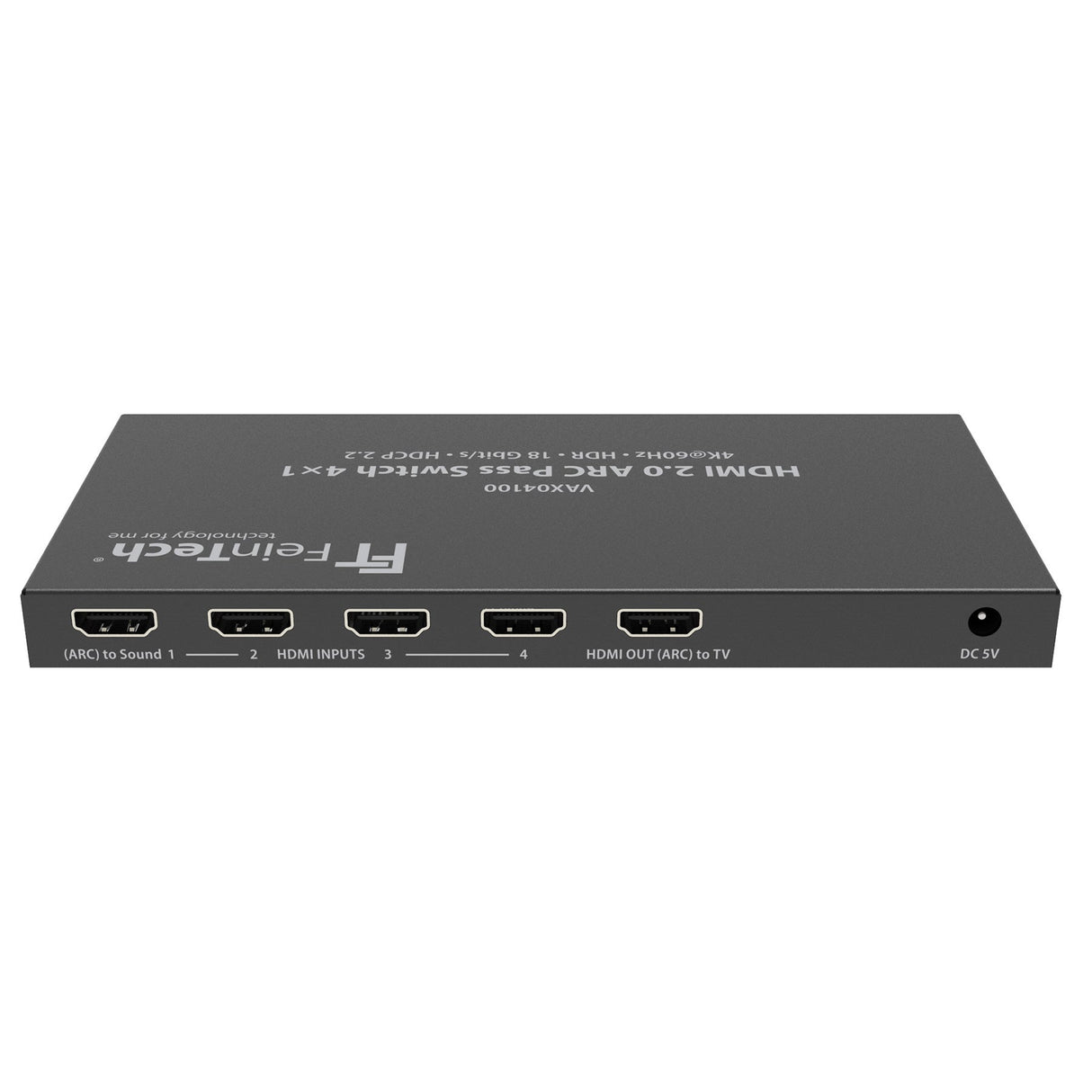 VAX04100 HDMI 2.0 ARC Pass Switch 4x1 für Soundbar - FeinTech