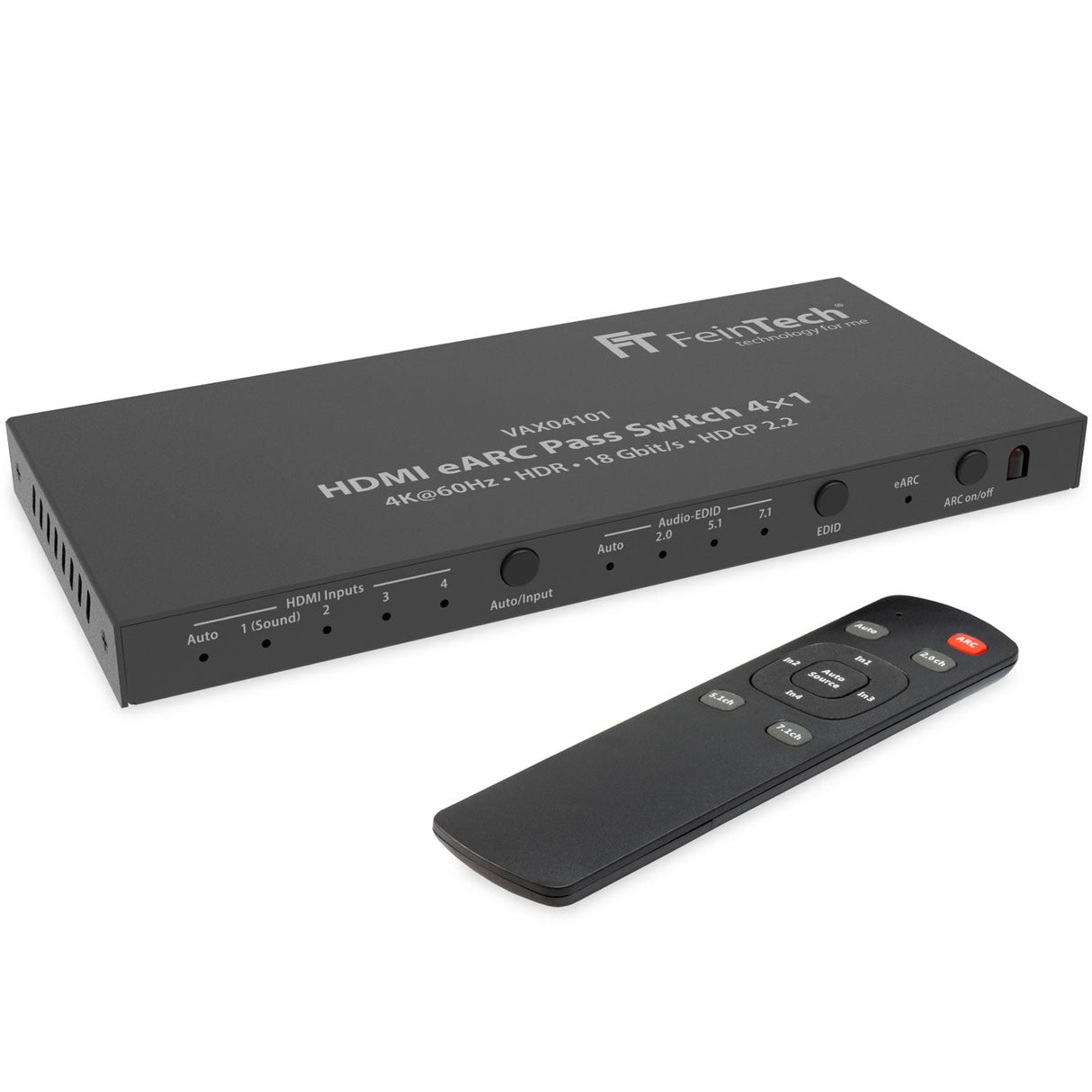 VAX04101A HDMI eARC Pass Switch 4x1 für Soundbar - FeinTech