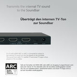 VAX04201 HDMI eARC Pass Matrix Switch 4x2 für Soundbar - FeinTech