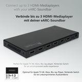 VAX04201 HDMI eARC Pass Matrix Switch 4x2 für Soundbar - FeinTech